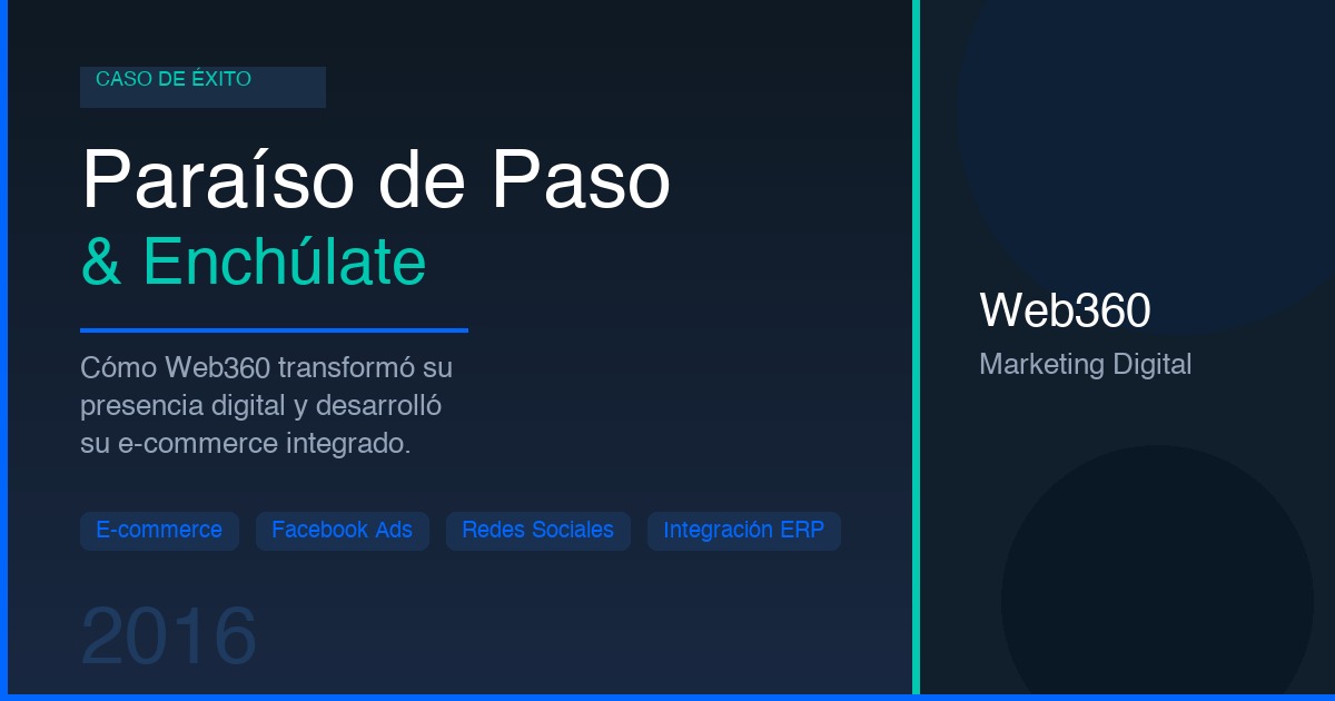 Caso de éxito Paraíso de Paso y Enchúlate — Web360 Marketing Digital