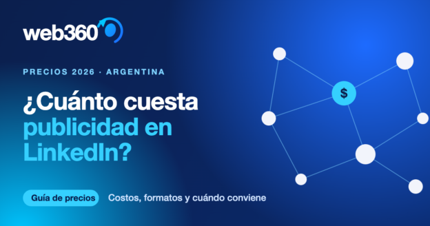 Gráfico de red con un símbolo de pesos y el título ¿Cuánto cuesta publicidad en LinkedIn?